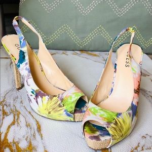 Guess Open-toe Floral Heels